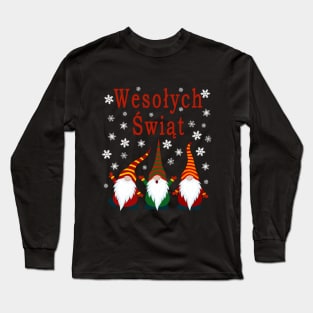 Gnomes Funny Pajama Cute Christmas Gift Holiday Style Wesołych Świąt Long Sleeve T-Shirt